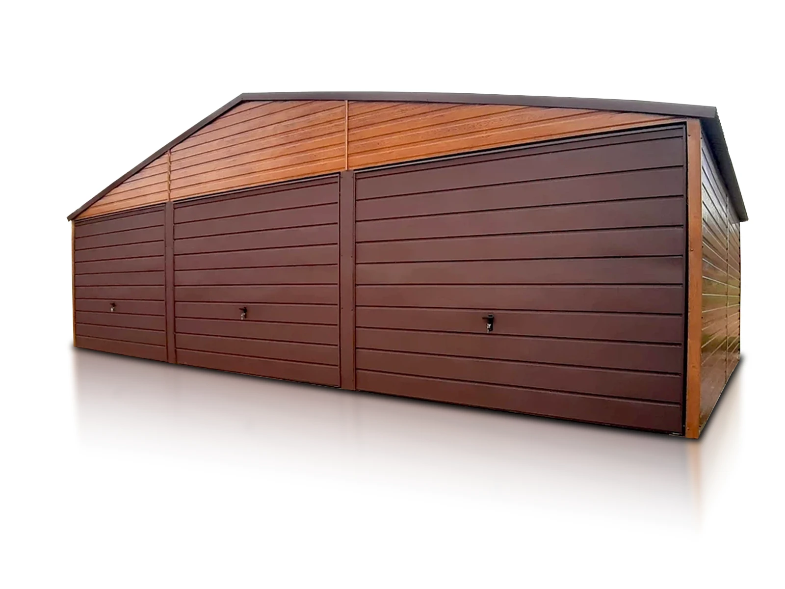 Trijų automobilių skardinis garažas 9x5m