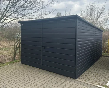 Vieno automobilio skardinis garažas 3×5 m Vienšlaitis Grafito spalva
