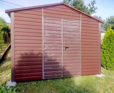 Įrankių namelis 3.4×6 m Dvišlaitis Tamsiai ruda