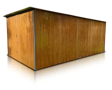 Vieno automobilio skardinis garažas 3×5 m Vienšlaitis Medžio tekstūra