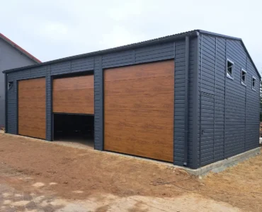 Skardinis angaras 8×12 m Dvišlaitis Grafito spalva