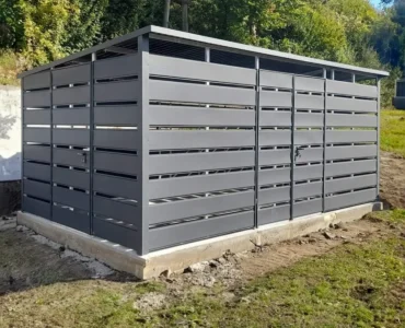 Šiukšlių konteinerių stoginė 5×3 m Vienšlaitis Grafito spalva