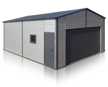 Skardinis angaras 6×8.5 m Dvišlaitis Aliuminio spalva