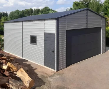 Skardinis angaras 6×8.5 m Dvišlaitis Aliuminio spalva