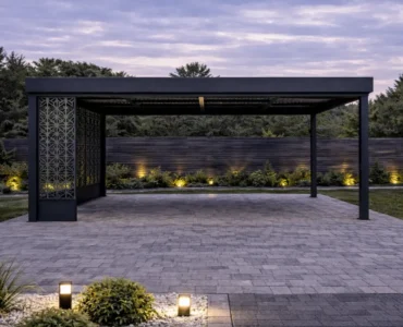 Carport Ažūrinės plokštės – Automobilių stoginė 5×5 m