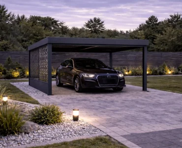 Carport Ažūrinės plokštės – Automobilių stoginė 3×3 m