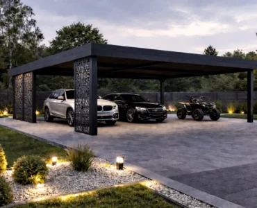 Carport Ažūrinės plokštės – Automobilių stoginė 6×6 m