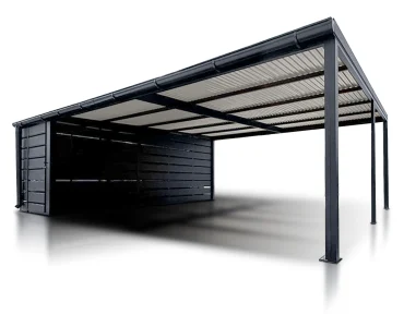 Carport su ūkine patalpa 7.5x5.5 - automobilio stoginė