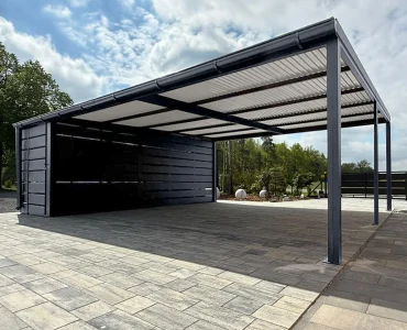 Carport su ūkine patalpa 7.5x5.5 - automobilio stoginė