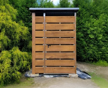 Šiukšlių stoginė 1,5x1,5 m – Medžio imitacijos
