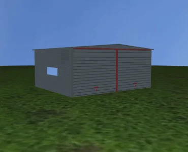 Skardinis garažas dviejų vietų, 6x5 m – stogas dvišlaitis