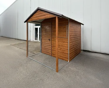 Skardinis garažas 2x2 m – stogas dvišlaitis, Medžio imitacijos