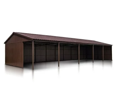 Skardinė stoginė 30x8 m – stogas dvišlaitis, Tamsiai ruda