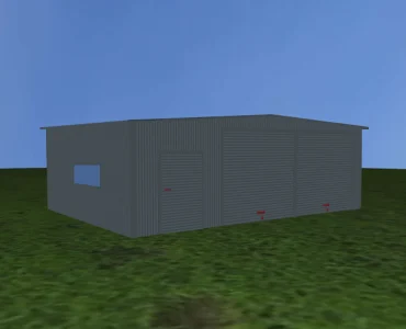 Skardinis garažas dviejų vietų, 8,70x6,50 m – stogas dvišlaitis, Grafitas