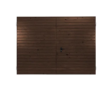 Dvivėriai vartai 3x2 m, Medžio imitacijos, horizontalus profiliavimas, plokštė 10 cm