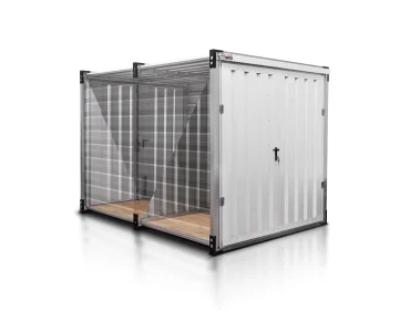 Dvigubas sandėliavimo konteineris 3 m – Balta RAL 9010
