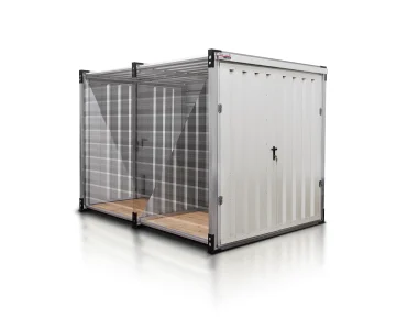 Dvigubas sandėliavimo konteineris 3 m – Balta RAL 9002