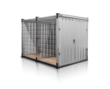Dvigubas sandėliavimo konteineris 3 m – Aliuminis RAL 9006