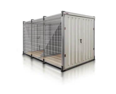 Dvigubas sandėliavimo konteineris 4 m – Balta RAL 9002