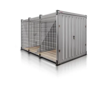 Dvigubas sandėliavimo konteineris 4 m – Aliuminis RAL 9006