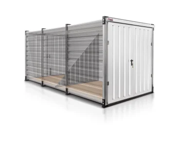 Dvigubas sandėliavimo konteineris 5 m – Balta RAL 9010