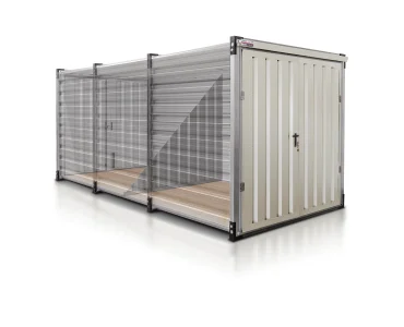 Dvigubas sandėliavimo konteineris 5 m – Balta RAL 9002