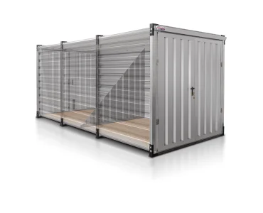 Dvigubas sandėliavimo konteineris 5 m – Aliuminis RAL 9006