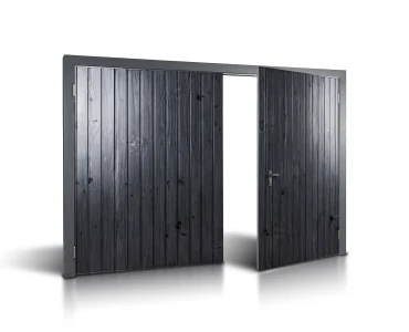 Dvivėriai vartai 2x4 m, Medžio imitacijos, vertikalus profiliavimas, plokštė 10 cm