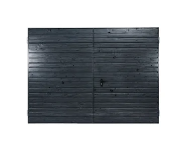 Dvivėriai vartai 2x2 m, Medžio imitacijos, horizontalus profiliavimas, plokštė 10 cm
