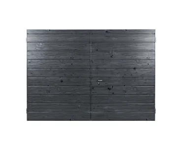 Dvivėriai vartai 2x2 m, Medžio imitacijos, horizontalus profiliavimas, plokštė 17 cm
