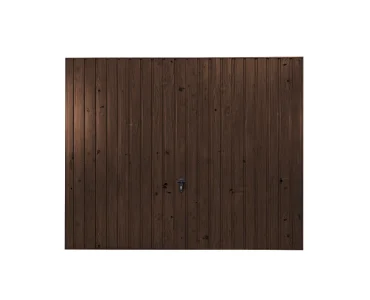 Pakeliami vartai 3x2 m, Medžio imitacijos, vertikalus profiliavimas, plokštė 10 cm