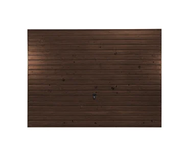 Pakeliami vartai 4x2,5 m, Medžio imitacijos, horizontalus profiliavimas, plokštė 10 cm