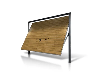 Pakeliami vartai 2,5x2,5 m, Medžio imitacijos, horizontalus profiliavimas, plokštė 10 cm