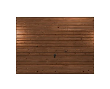Pakeliami vartai 3,5x2 m, Medžio imitacijos, horizontalus profiliavimas, plokštė 10 cm