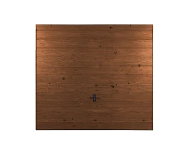 Pakeliami vartai 2,5x2 m, Medžio imitacijos, horizontalus profiliavimas, plokštė 17 cm