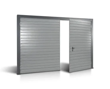 Dvivėriai vartai 4x3 m, horizontalus profiliavimas, plokštė 10 cm