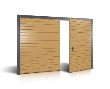 Dvivėriai vartai 2,5x3,5 m, horizontalus profiliavimas, plokštė 10 cm