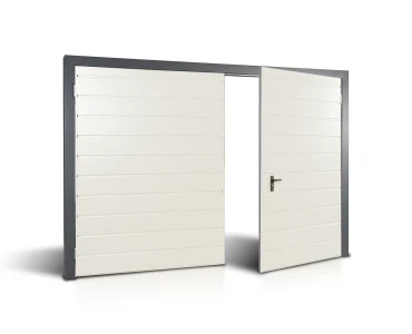 Dvivėriai vartai 3x3 m, horizontalus profiliavimas, plokštė 17 cm