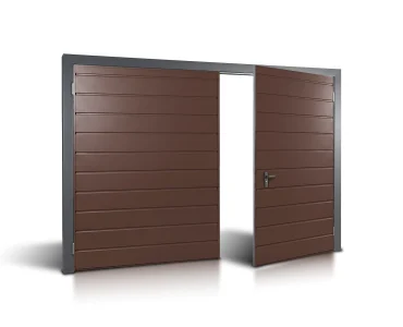 Dvivėriai vartai 2x3,5 m, horizontalus profiliavimas, plokštė 17 cm