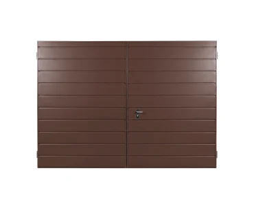 Dvivėriai vartai 3x3,5 m, horizontalus profiliavimas, plokštė 17 cm