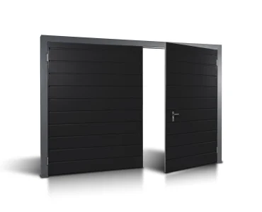 Dvivėriai vartai 2x4 m, horizontalus profiliavimas, plokštė 17 cm