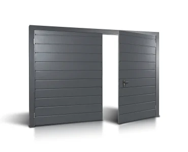 Dvivėriai vartai 4x2 m, horizontalus profiliavimas, plokštė 17 cm