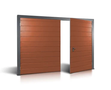 Dvivėriai vartai 2,5x2,5 m, horizontalus profiliavimas, plokštė 17 cm