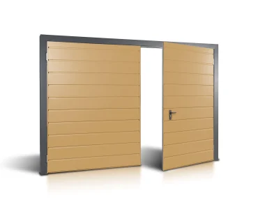 Dvivėriai vartai 2,5x3 m, horizontalus profiliavimas, plokštė 17 cm