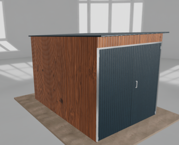 Įrankių namelis 2x3 m, nuolydis atgal, Medžio imitacijos