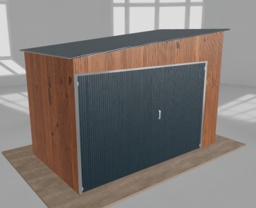 Įrankių namelis 3,5x2 m, nuolydis į kairę, Medžio imitacijos