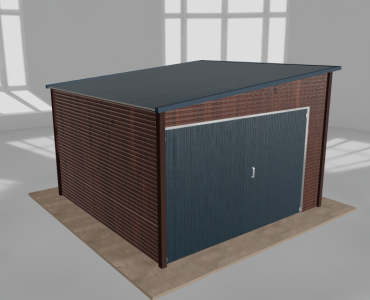 Įrankių namelis 3,5x3,5 m, nuolydis į kairę, Medžio imitacijos