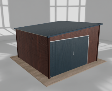Įrankių namelis 4x4 m, nuolydis į kairę, Medžio imitacijos