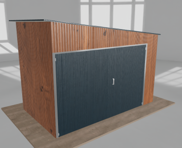 Įrankių namelis 3,5x2 m, nuolydis į dešinę, Medžio imitacijos