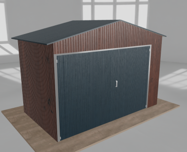 Įrankių namelis 3,5x2 m, dvišlaitis stogas, Medžio imitacijos